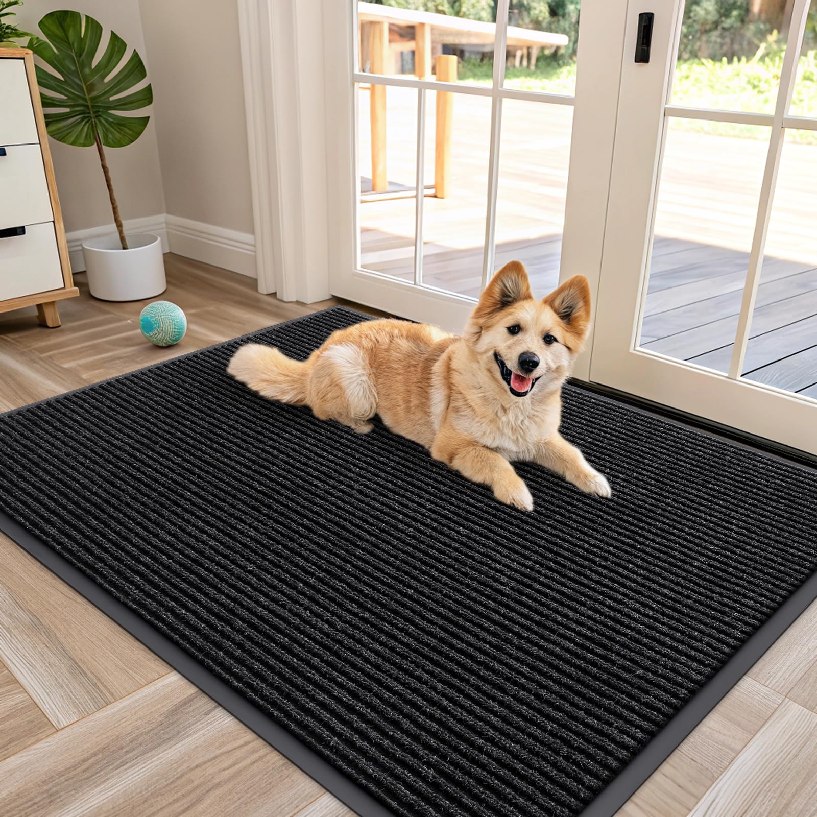 OLANLY Front Door Mat Indoor Outdoor Entrance, Waterproof Heavy Duty Doormat, Fade Resistant, Low Profile, Easy Clean Patio Porch Welcome Floor Mats for Entry, 29.5x17, Beige — view 194