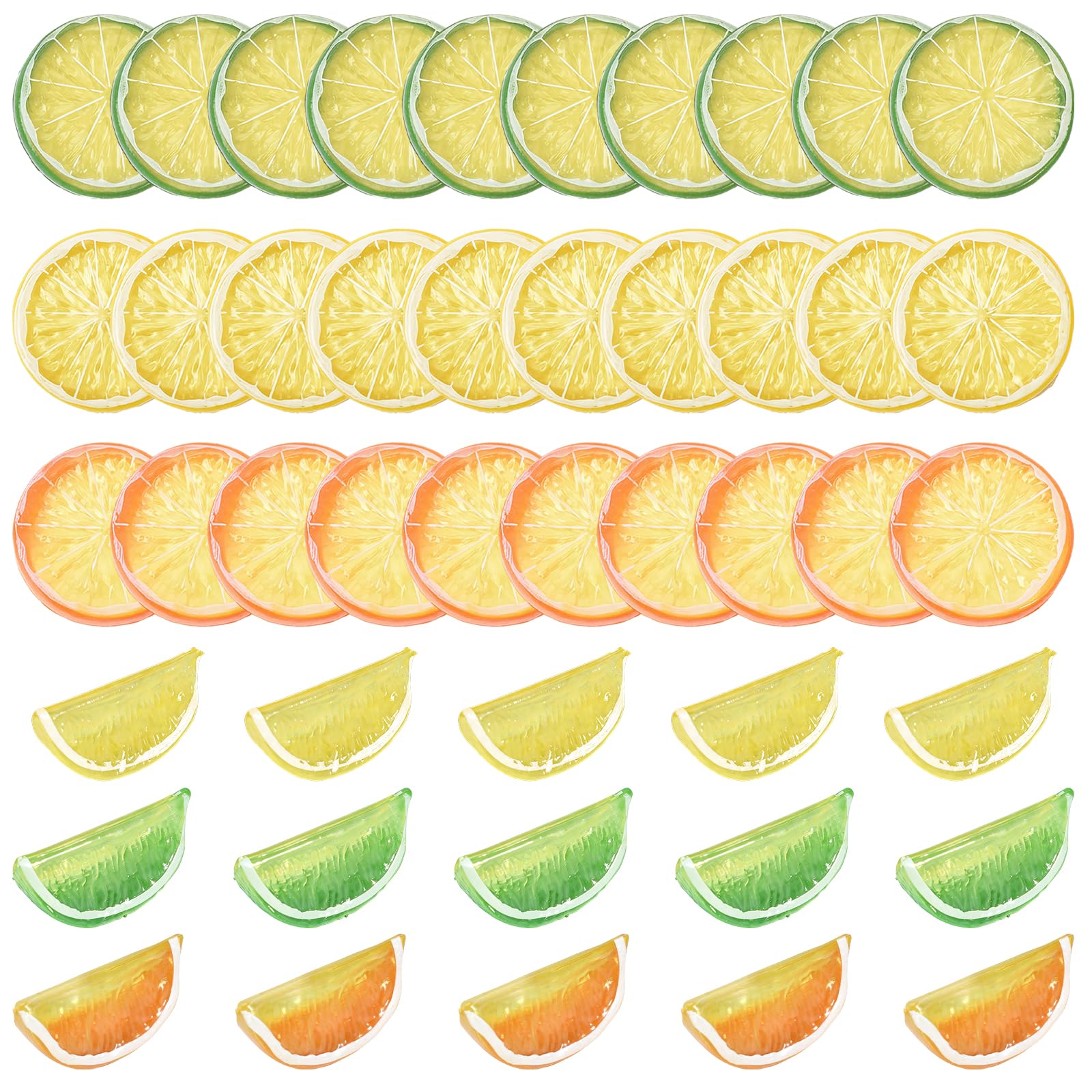 Set De 45 Piezas De Decoración con Limones Artificiales, Rodajas Y Cubos De Limón, Adorno para Mesa De Verano, Decoración para Cocina Y Jarrón, Manualidades DIY