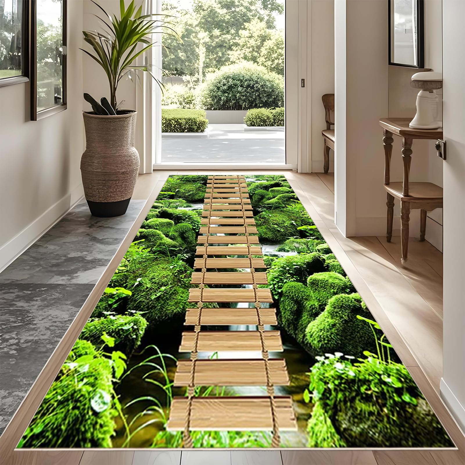 YUEAENK Long Runner Rugs for Hallway Non-Slip 60 x 200 cm Hallway Runner Mat Extra Long Washable kitchen runners Entryway Rug Carpet Runner for Kitchen Doorway Laundry Room