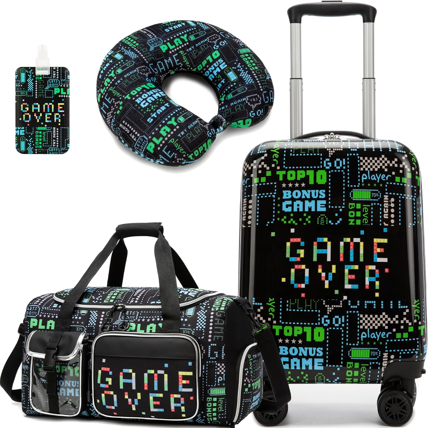 Kids Luggage Set 3 piece Kids Suitcase with Spinner Wheels 16" Childrens Luggage for Girls With Wheels Hard Shell Luggage Sets Airline Approved