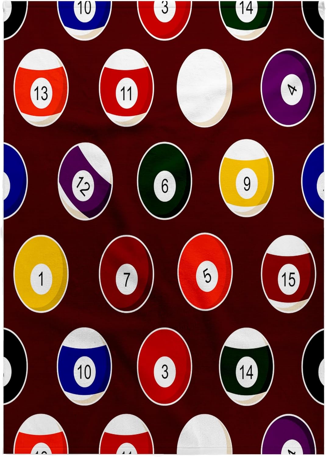 3dRose Burgundy Pool Ball Billiards Pattern 22x30 Bath Hand Pool Towel
