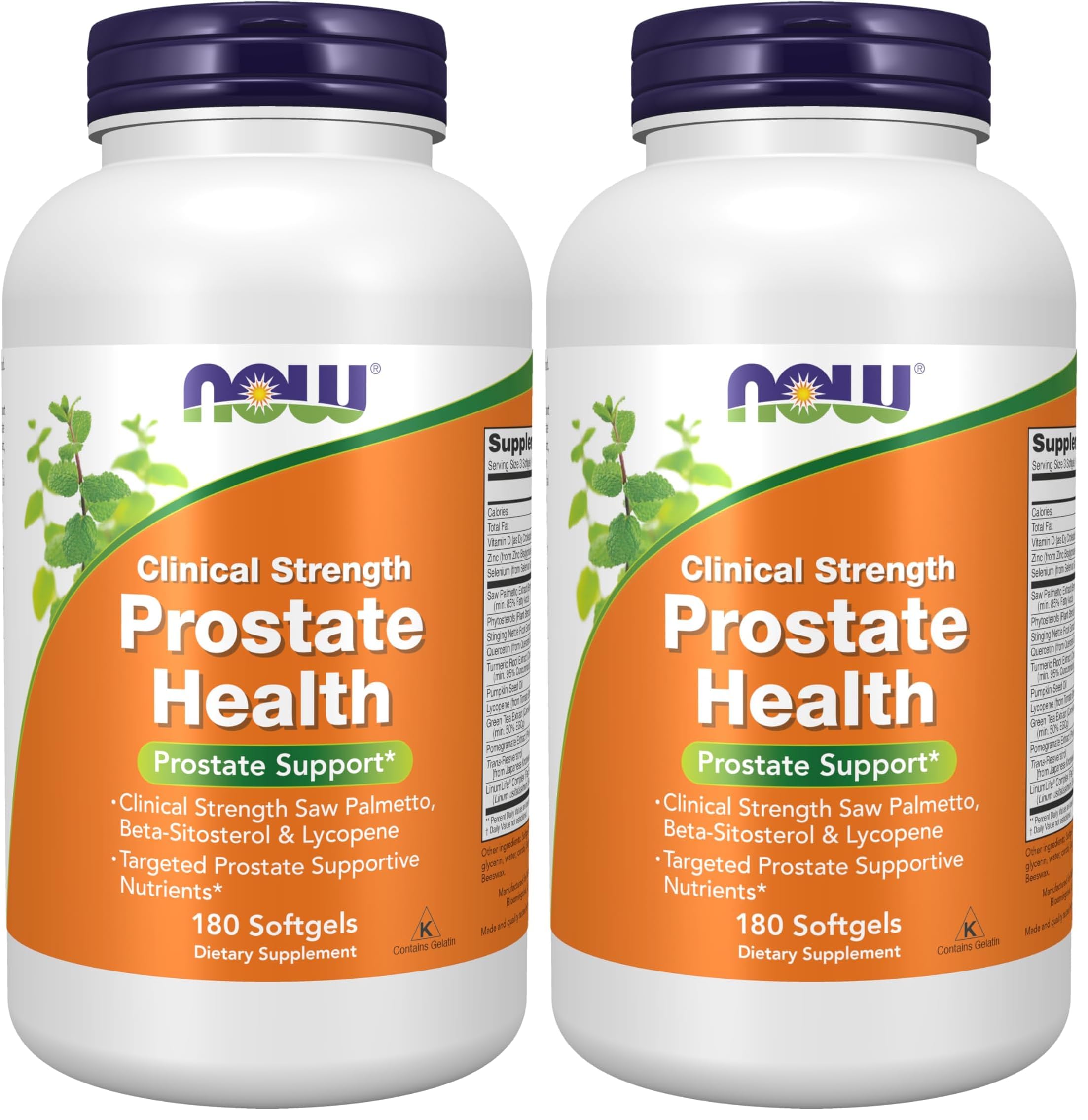 NOW Foods Supplements, Prostate Health, Clinical Strength Saw Palmetto, Beta-Sitosterol & Lycopene, 180 Softgels,(Pack of 2) 180 Count (Pack of 2) Supplements