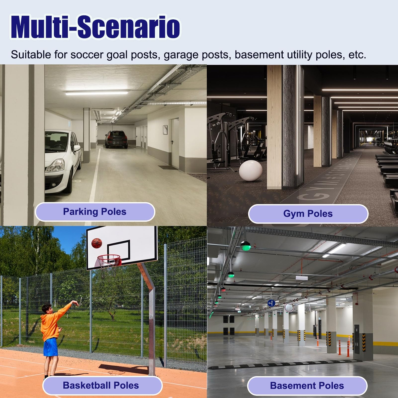 Imbottitura per pali da basket, copertura rotonda per pali in metallo, protezione per imbottitura in schiuma per pali da garage
