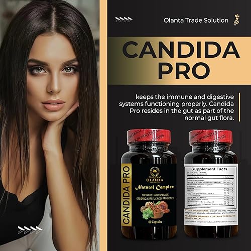 Miniatura 7 de Suplemento de apoyo Candida - Complejo Candida pro, apoyo articular, suplemento de apoyo inmunológico, apoyo natural para Candida - 1 botella de 60