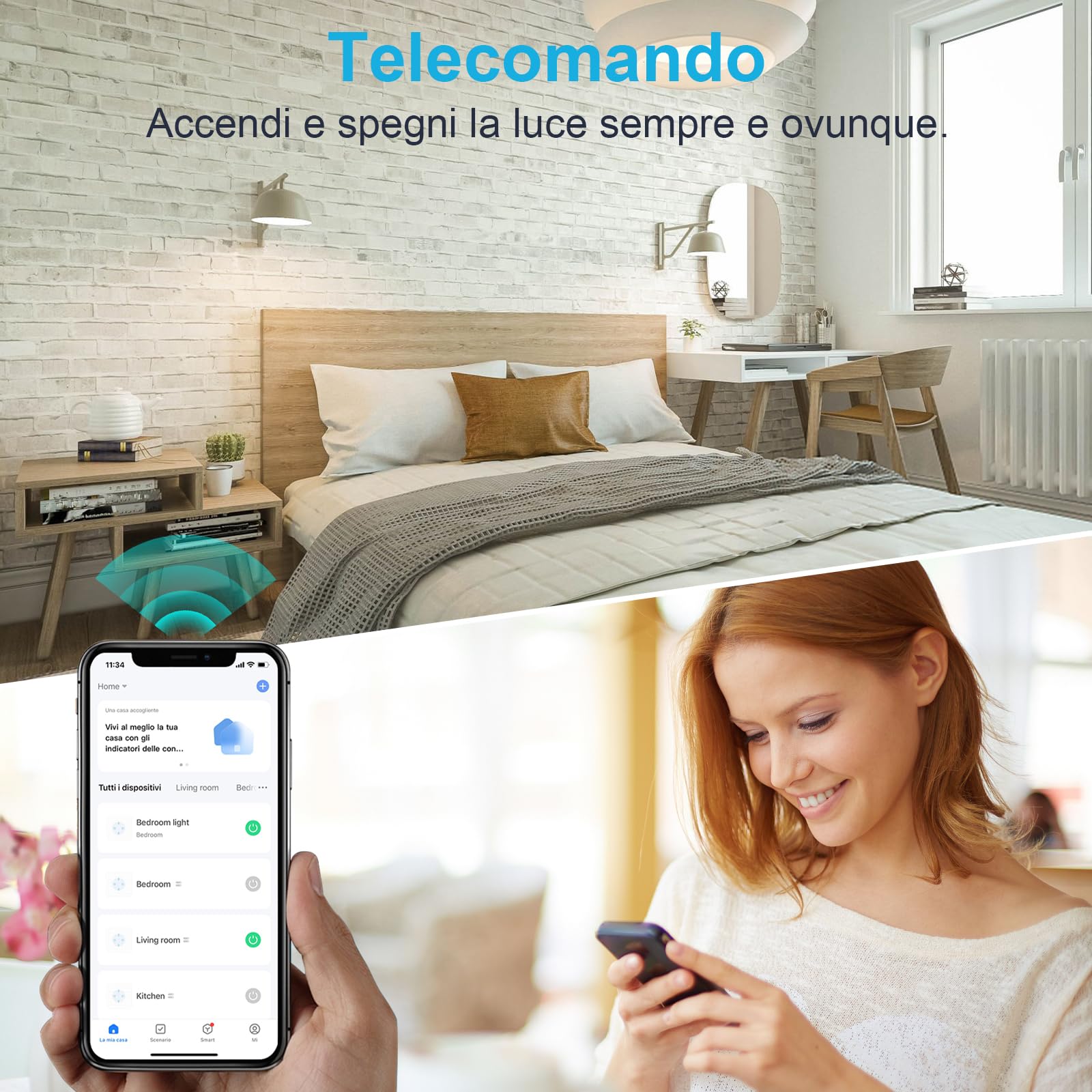 EIGHTREE Presa Smart WiFi con Monitoraggio Consumi Energetici, 16A, 4 Pezzi | Presa intelligente WiFi con controllo da app, timer programmabile e programmazione oraria, compatibile con Alexa Google Home