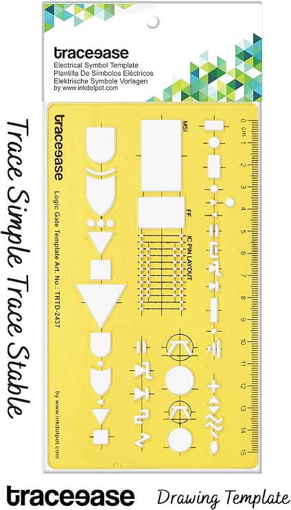 Traceease Electrical Drafting Logic Gate Template Drawing Stencil,Designing Template Measuring Ruler