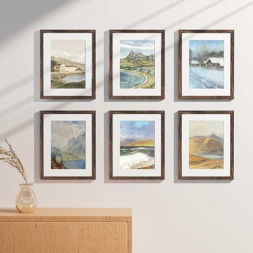 Vista 344 de Vittanly - Juego de 9 portarretratos, plexiglás resistente a rupturas, exhibe fotos de 12 x 12 pulgadas o, con paspartú, de 8 x 8 pulgadas, marcos