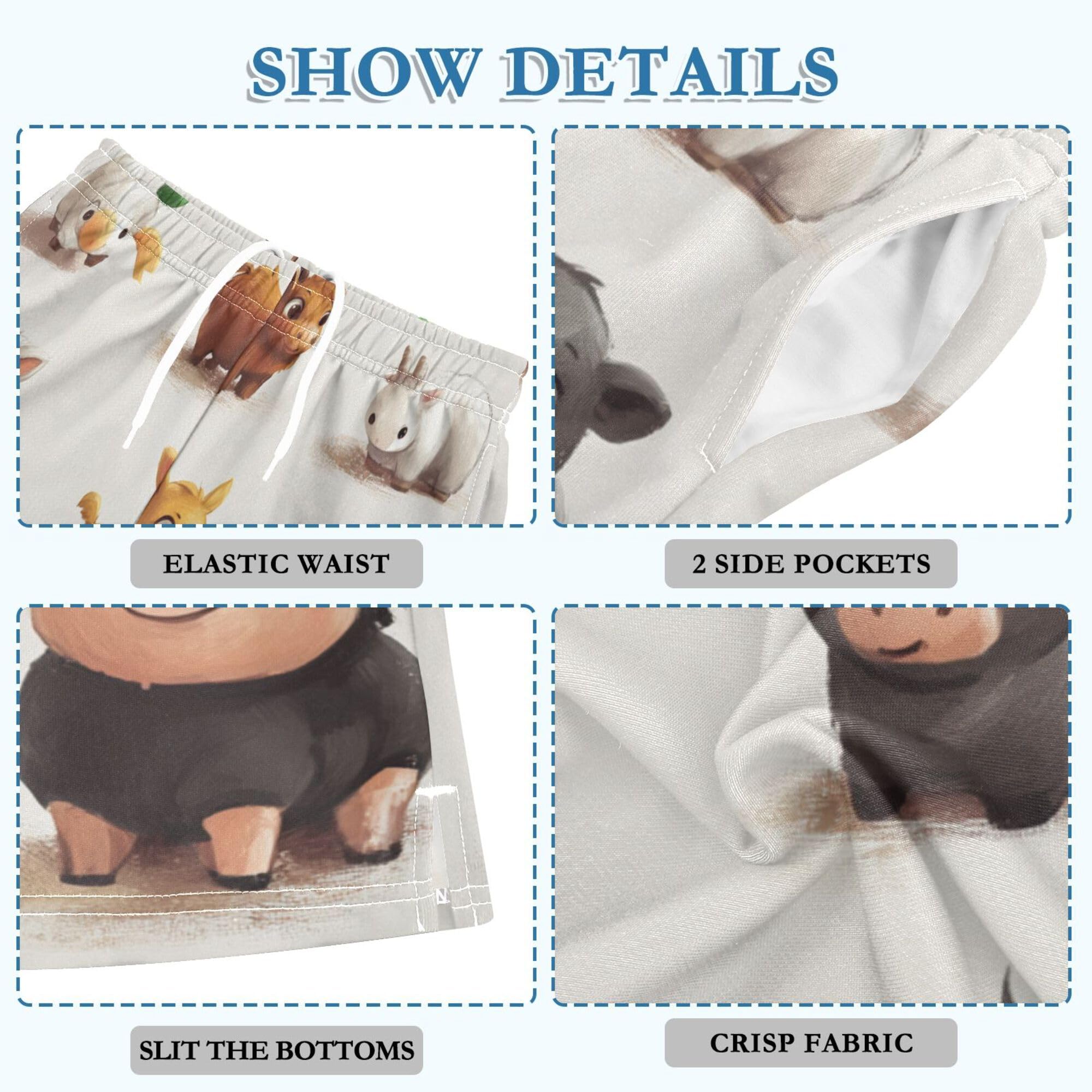 YYZZH Cute Farm Animal Baby Boy Casual Shorts Athletic Shorts Pants with Pockets Multi