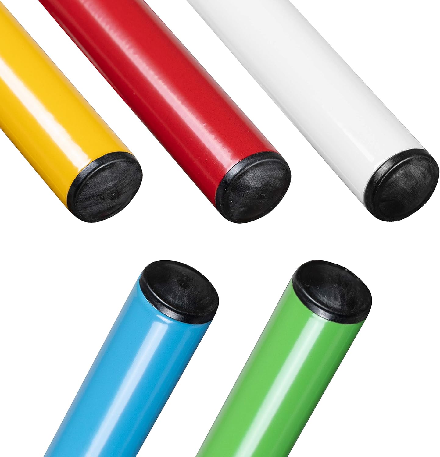 Modern 11.5" Assorted Color Stackable Steel Stools - Set of 5