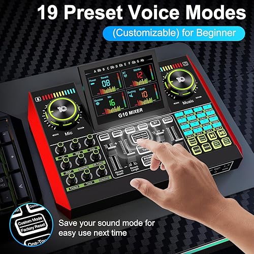 Miniatura 9 de Paquete de micrófono para podcast con mezclador de audio de tablero de sonido en vivo, paquete de equipo de podcast con micrófono de condensador de