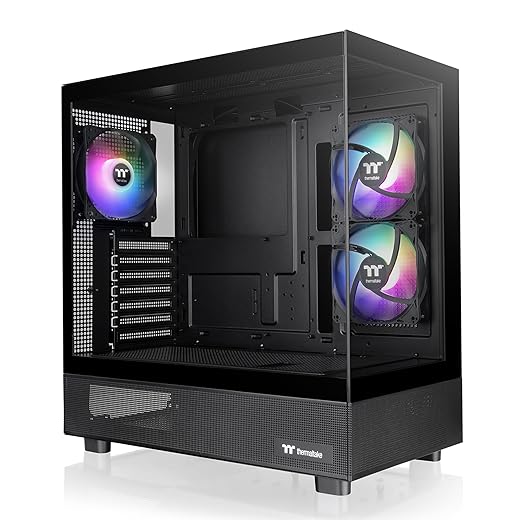 Thermaltake View 270 Plus TG ARGB Black Mid Tower E-ATX Case; 3x120mm ARGB Fans Included; Support Up to 360mm Radiator; Front & Side Dual Tempered Glass Panel; CA-1Y7-00M1WN-01; 3 Year Warranty