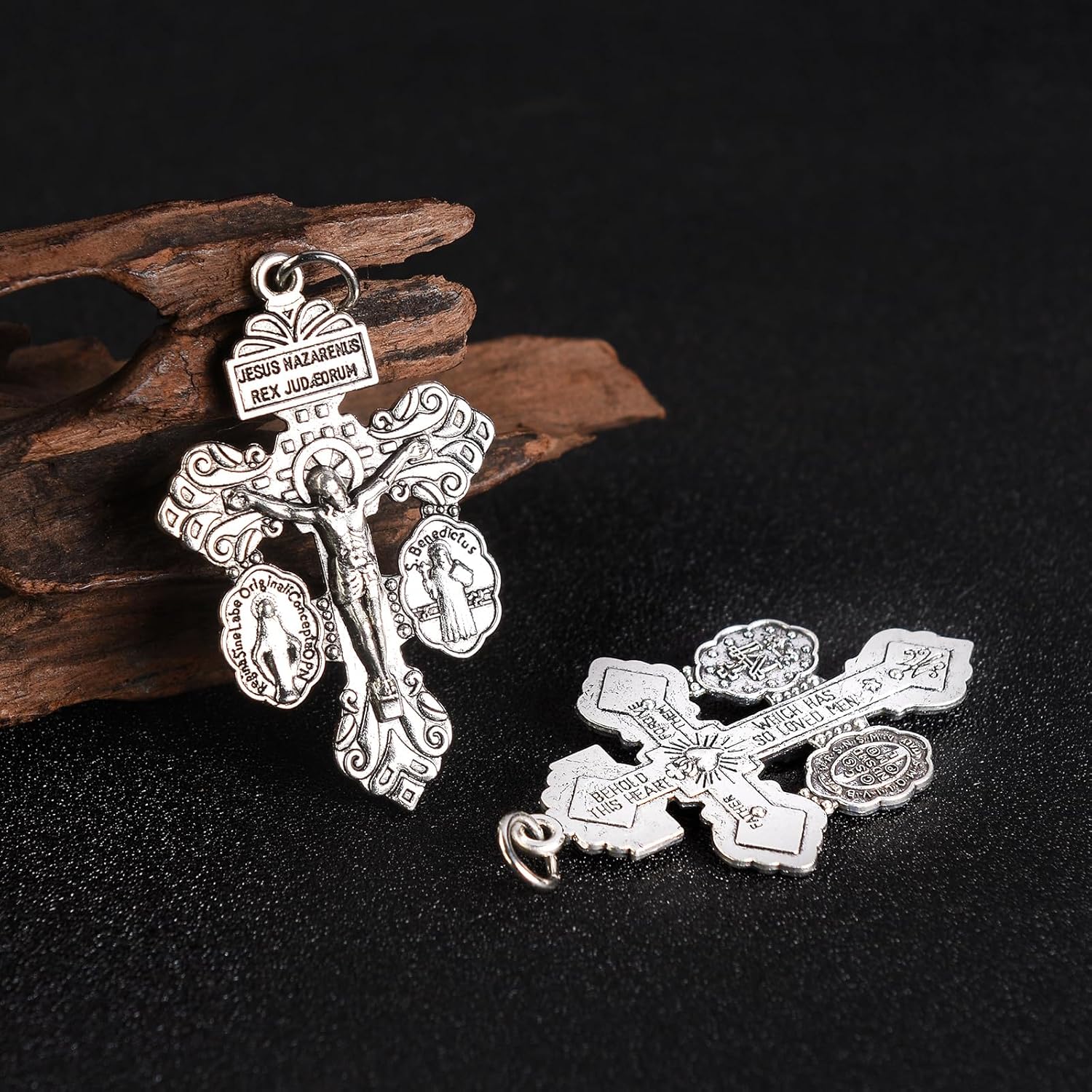 24 Pcs Pardon Crucifix for Rosary Making Supplies,Rosary Crosses Parts St Benedict Medal Rosaries Catholic Bulk,La Cruz Del Perdon Catolica,Crucifijo Del Perdon,Rosarios Catolicos - Image 3