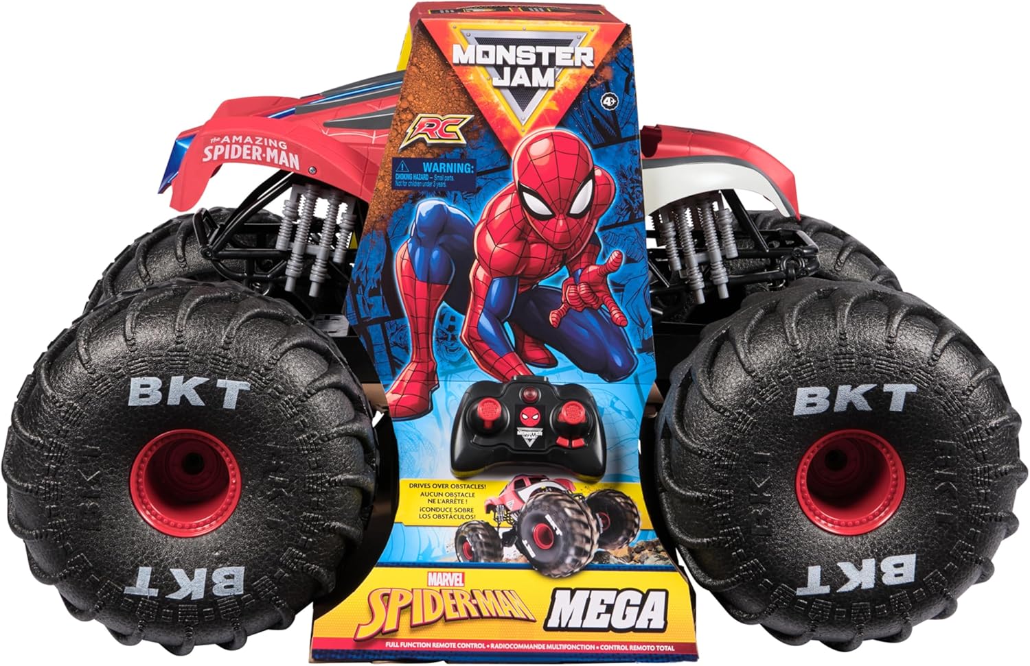 Monster Jam Marvel Mega Spider-Man RC Monster Truck in its packaging