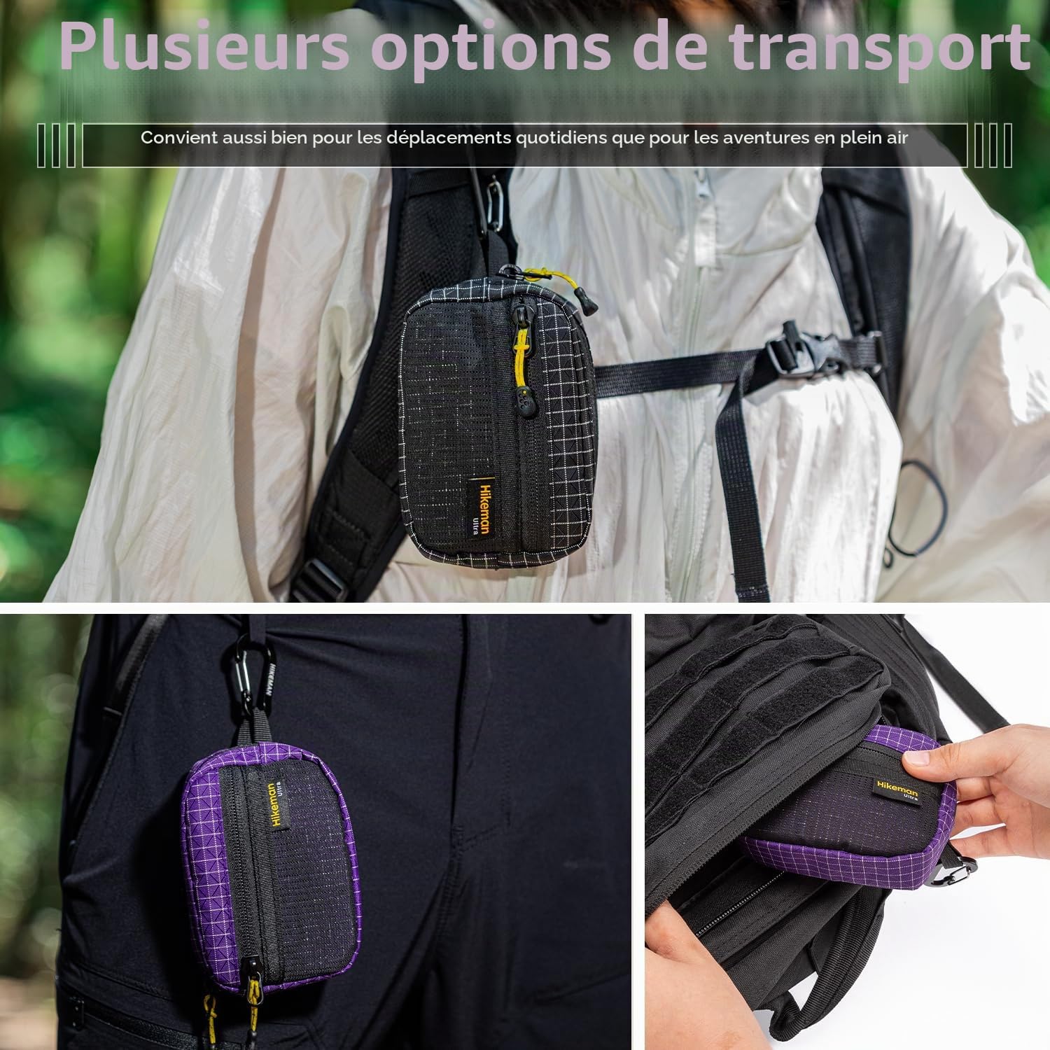 HIKEMAN Organiseur multiple EDC – Mini pochette à outils, porte-monnaie, organiseur de poche EDC, petite pochette en nylon pour camping, artisanat, stockage numérique, voyage, randonnée