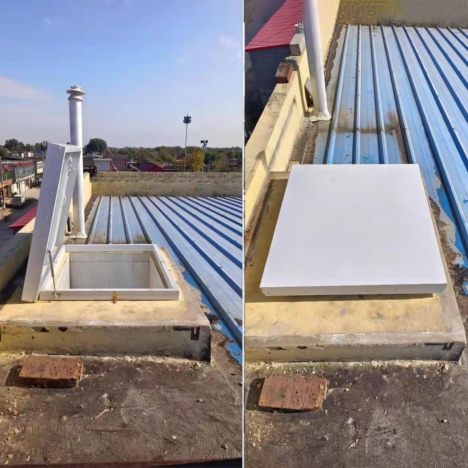 Portello di accesso al tetto, chiusura a gancio e maniglia, porta di accesso di sicurezza di emergenza per manutenzione e riparazioni, dimensioni interne 85,1 x 85,1 cm