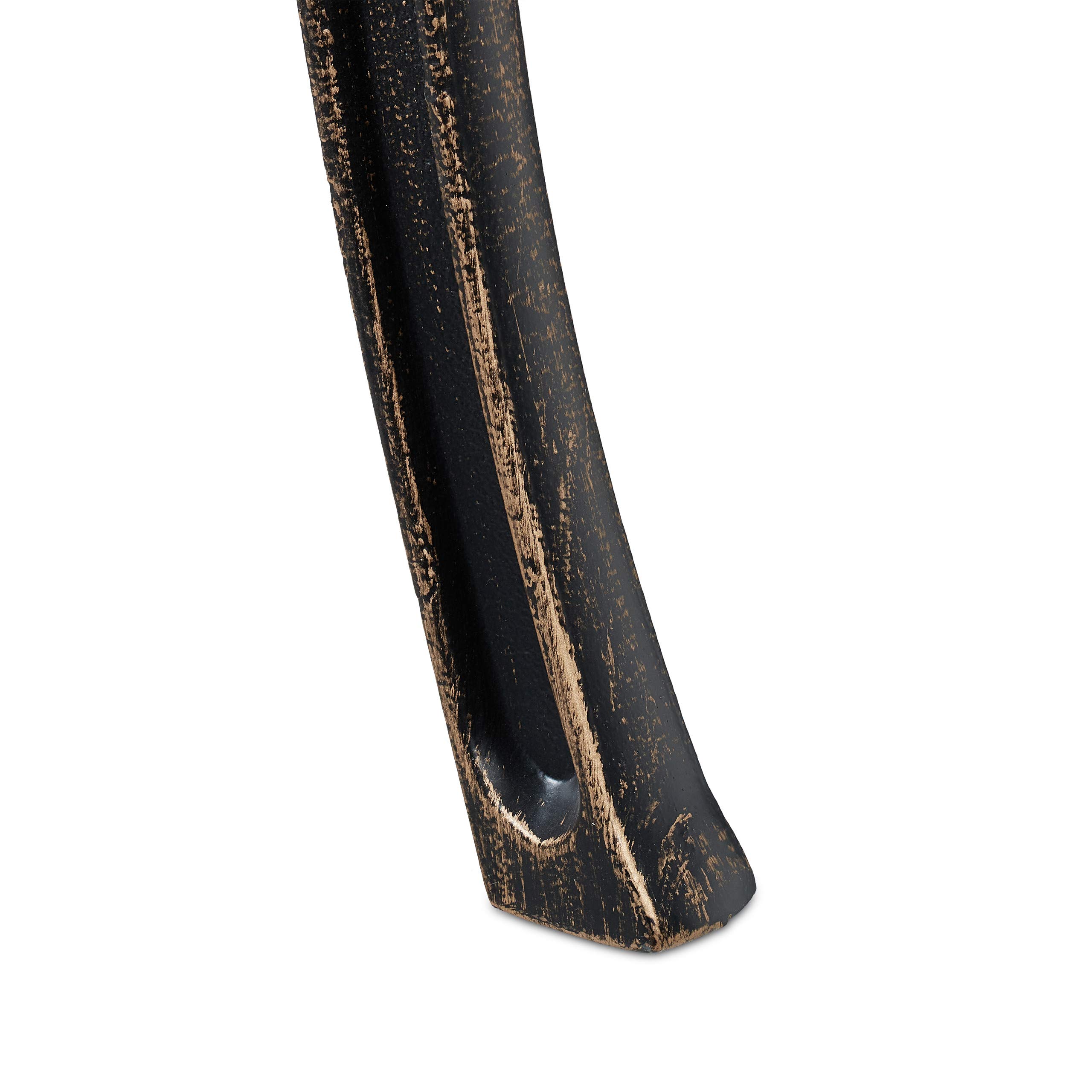 Relaxdays Panca da Giardino e Balcone, a 2 Posti, Design Antico, in Alluminio, Misure HLP: 82 x 102 x 60 cm, Nero-Bronzo