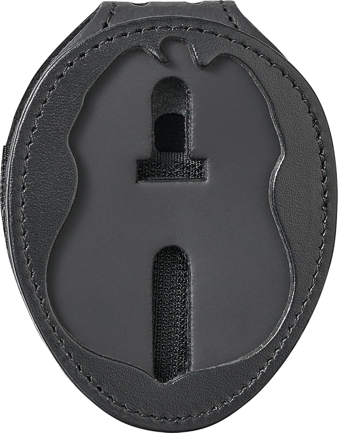 Perfect Fit Shield Wallets TSA Homeland Security Police Belt Badge Holder with Neck Chain and Belt Clip (PF691) Black Leather