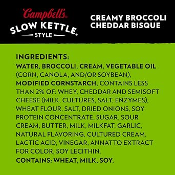 Campbell's Slow Kettle Creamy Broccoli Cheddar Soup Bowl, 15.5 Oz