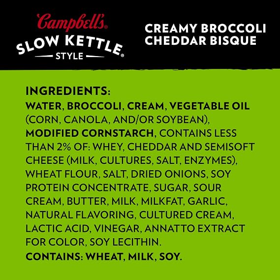 Campbell's Slow Kettle Creamy Broccoli Cheddar Soup Bowl, 15.5 Oz