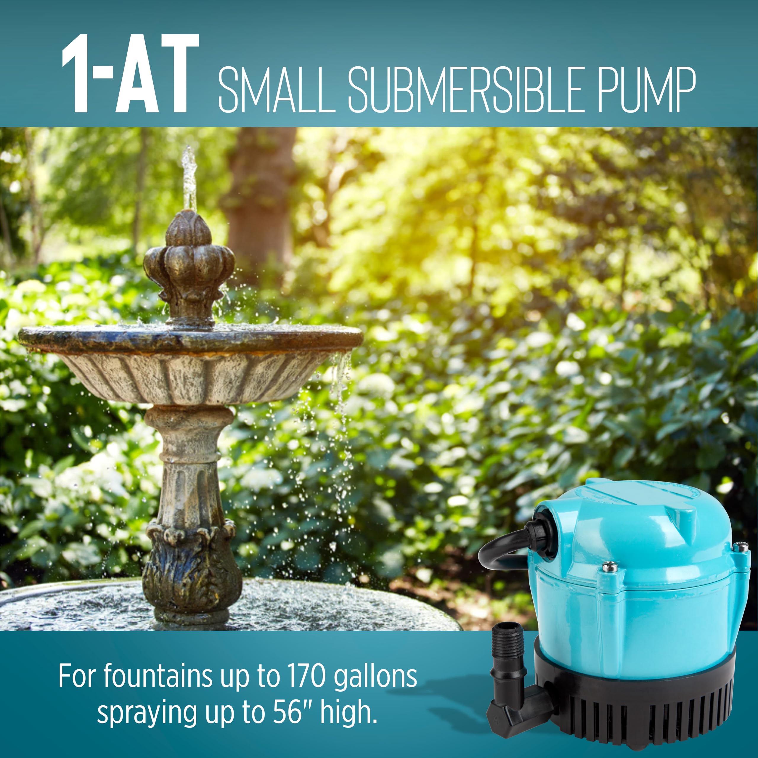 Little Giant 1-at 170 GPH - Cable sumergible pequeño de 10 pies, Bomba Achique Agua (500286)