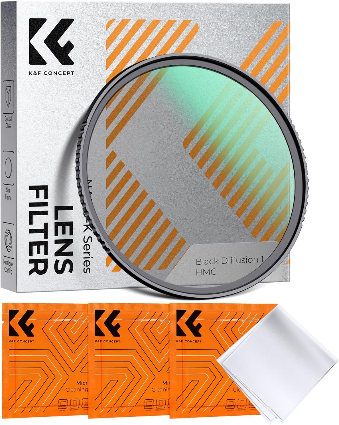 K&F CONCEPT 82mm Black Diffusion 1 Filter Mist Cinematic Effect Filter with 18 Multi-Layer Coatings for Video/Vlog/Portrait Photography (K-Series)