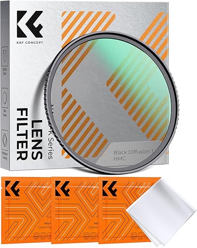 K&F Concept Filtro de difusión negra de 2.283 in con 1 filtro de efecto cinematográfico con 18 recubrimientos multicapa para fotografía de