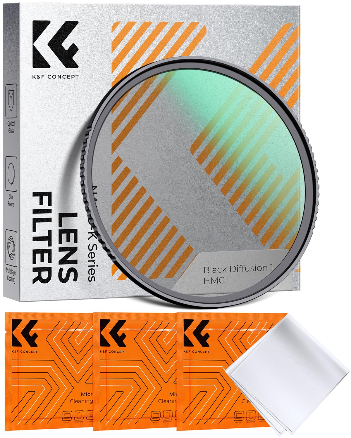 K&F CONCEPT 52mm Black Diffusion 1 Filter Mist Cinematic Effect Filter with 18 Multi-Layer Coatings for Video/Vlog/Portrait Photography (K-Series)