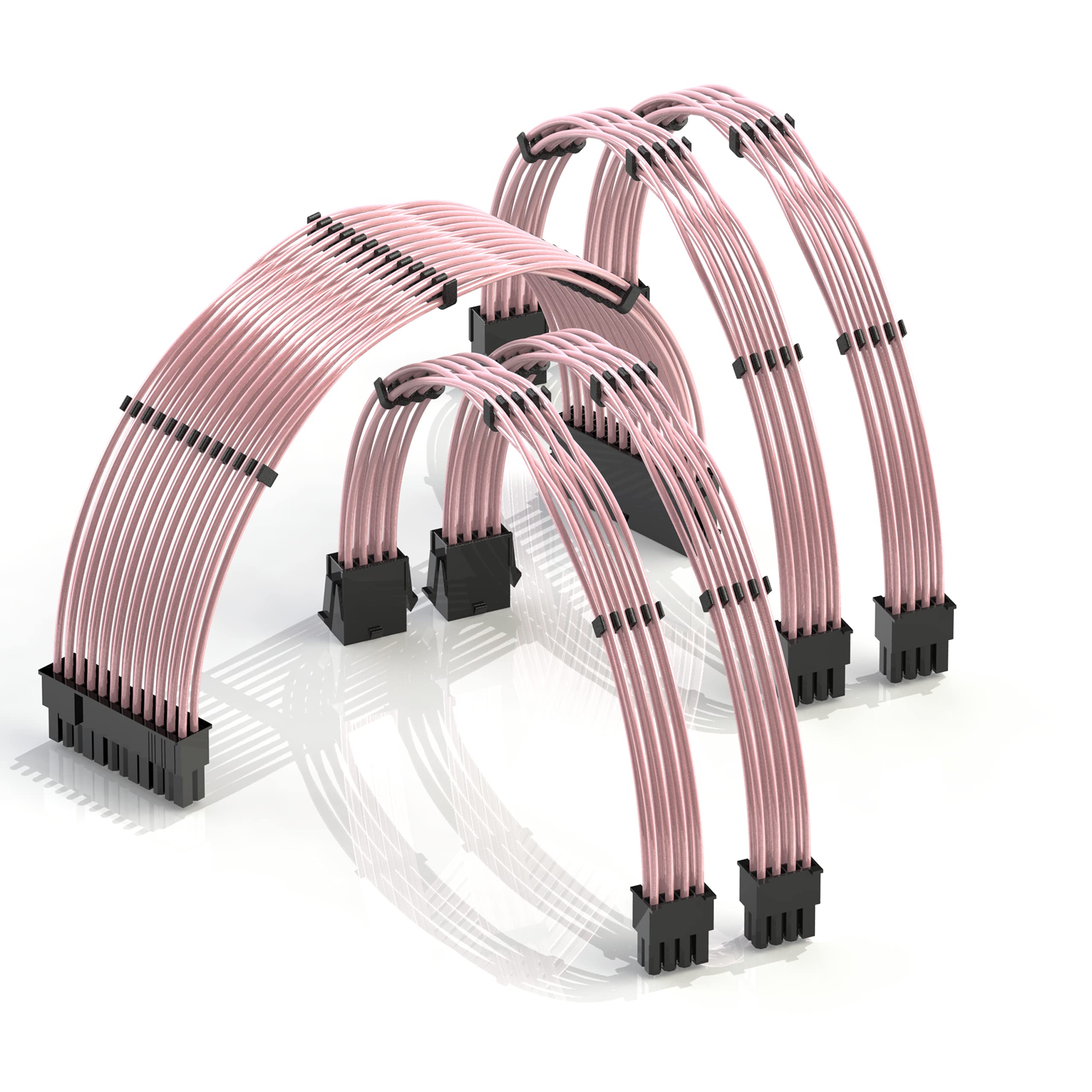 LINKUP - AVA 4 en 1 Adaptadores de Potencia 12VHPWR PCIE 5.0 | 600W 16AWG | para Todas Las Fuentes de Alimentación | Clasificación UL, Funda Trenzada | Kit de 4 Piezas para GPUs RTX4000 | 40cm Negro — view 50