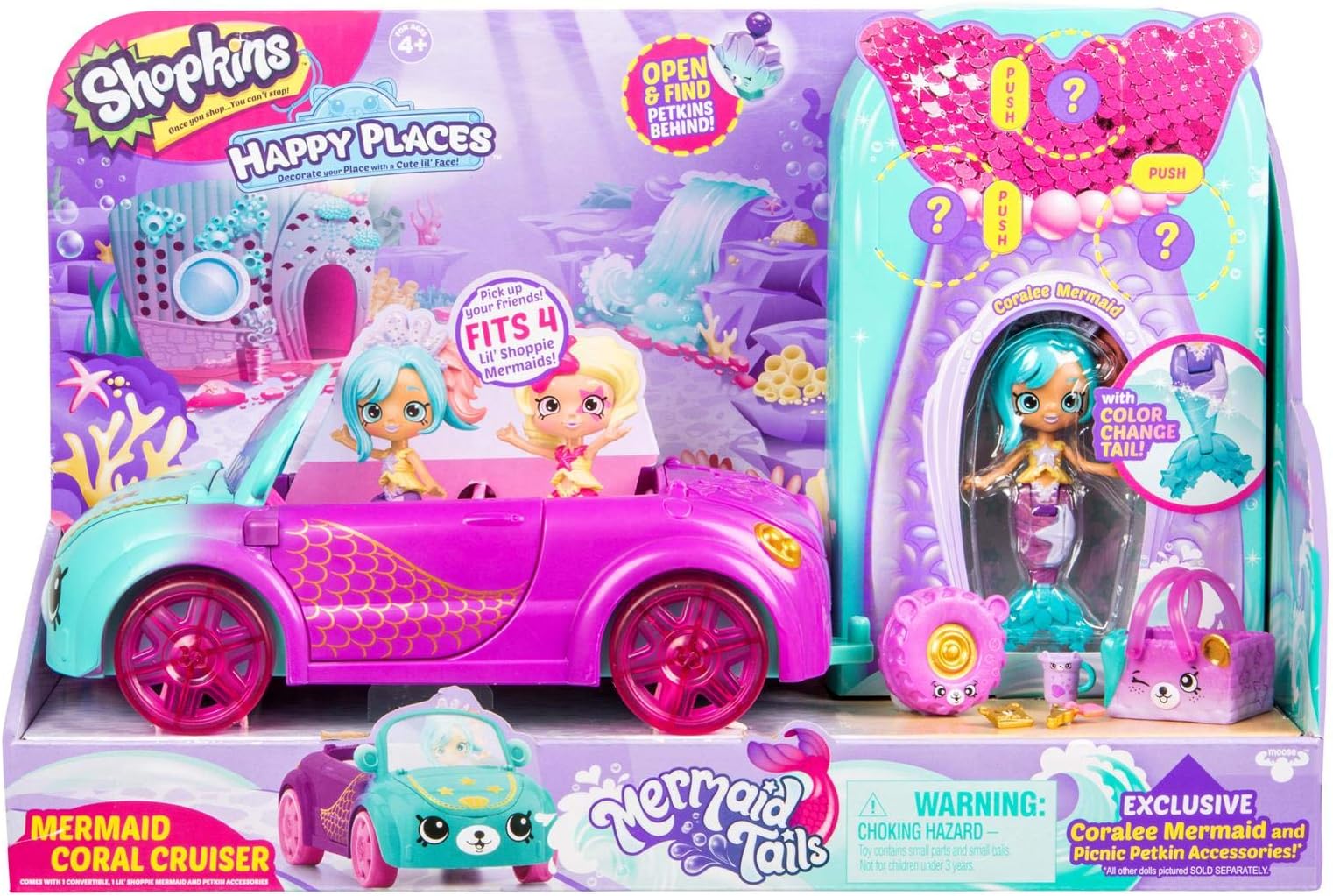 Shopkins Happy Places Mermaid Convertible, Multicolor (B07DYLC3H4)