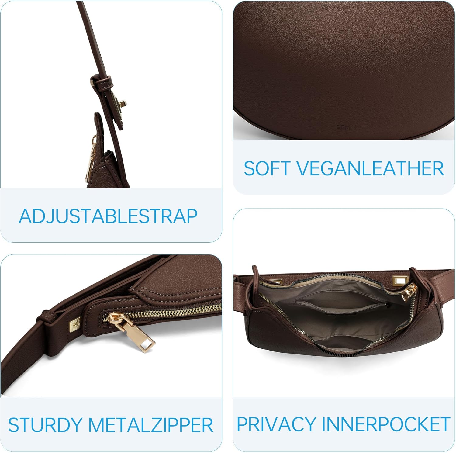 GEMIU Shoulder Bag for Women Purses for Women Crescent Shoulder Bag Hobo Handbags Purses Adjustable Strap