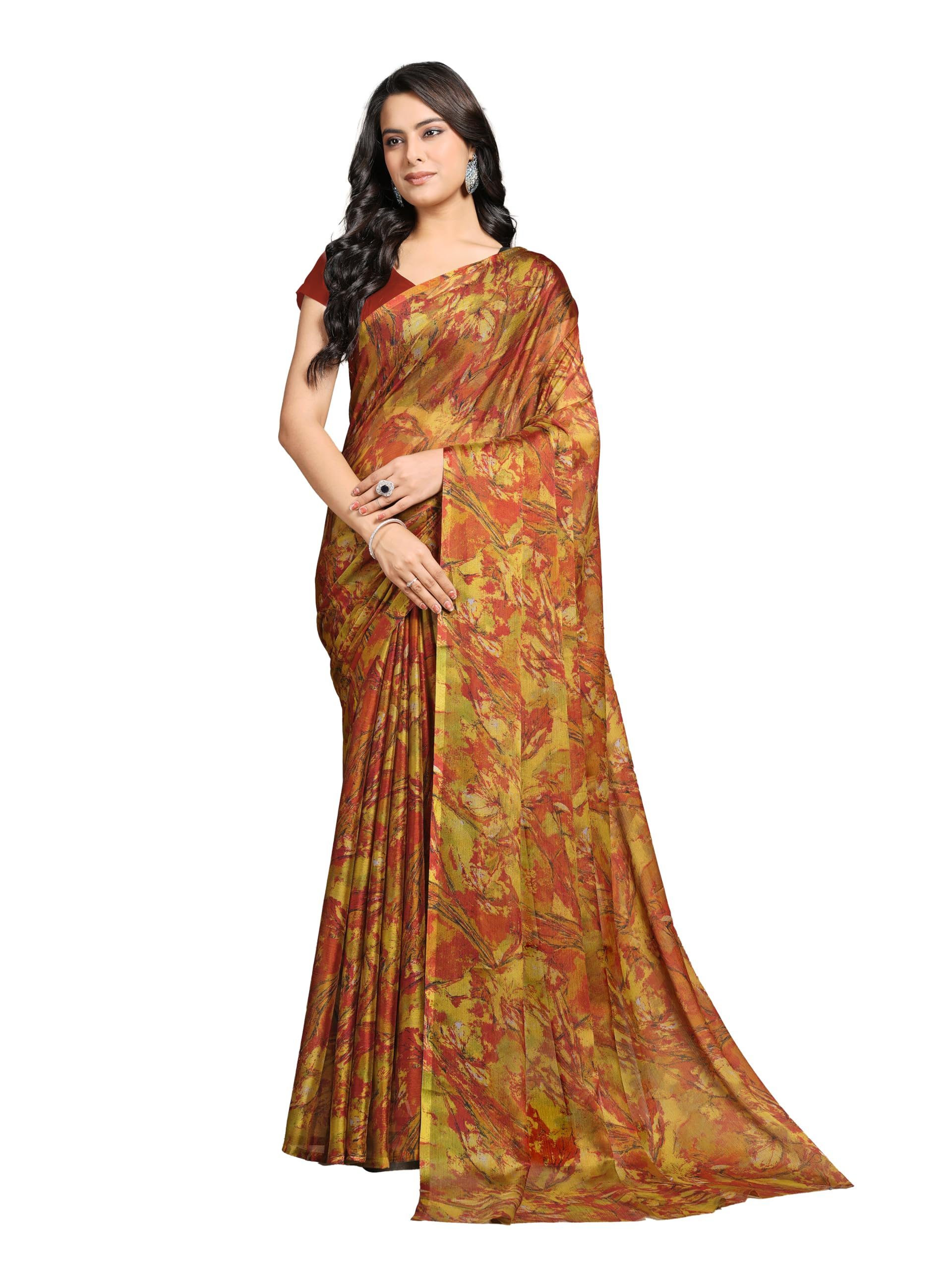 Nara Chiffon Abstract Printed Saree-image-5