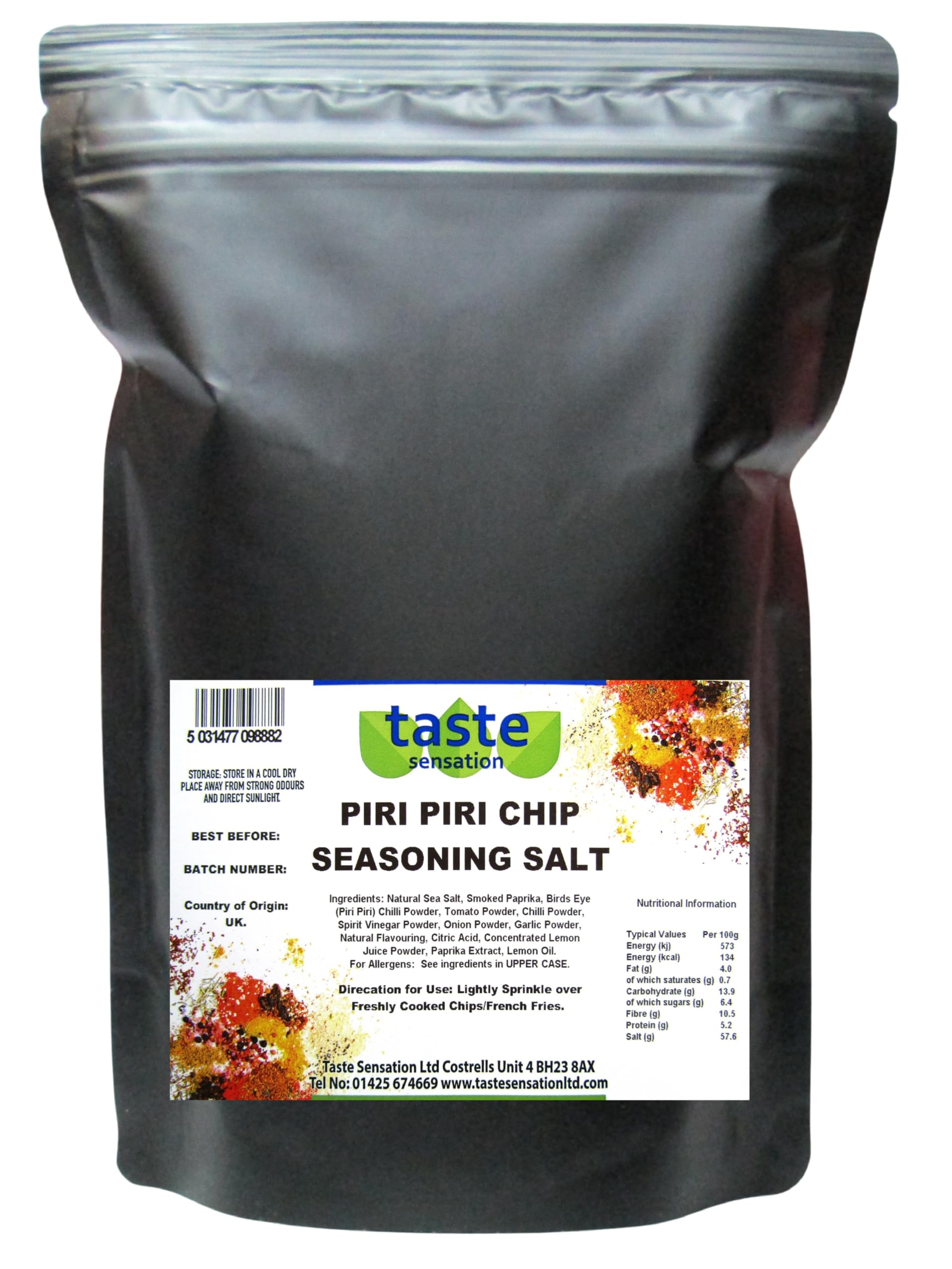 Taste Sensation Piri Piri Chip Salt Sprinkle - 1Kg Resealable Pouch