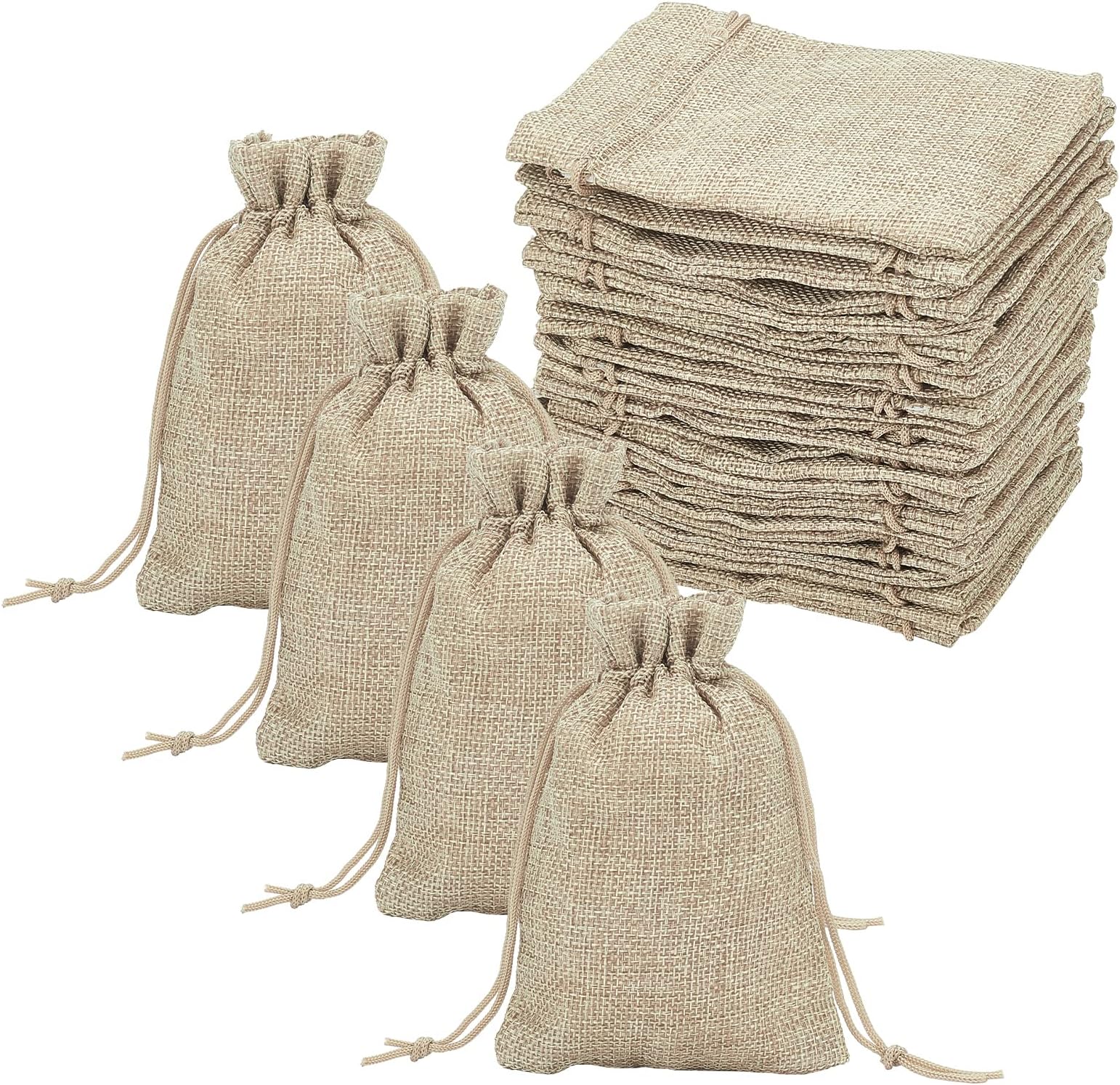 Xinzistar Sachets en Toile De Jute, 12pcs Sac à Cordon Sac Cadeau en