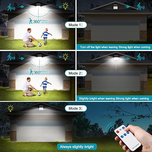 Miniatura 6 de Luces solares para exteriores con sensor de movimiento, luces solares impermeables para pared, puerta, jardín, luces LED brillantes automáticas del