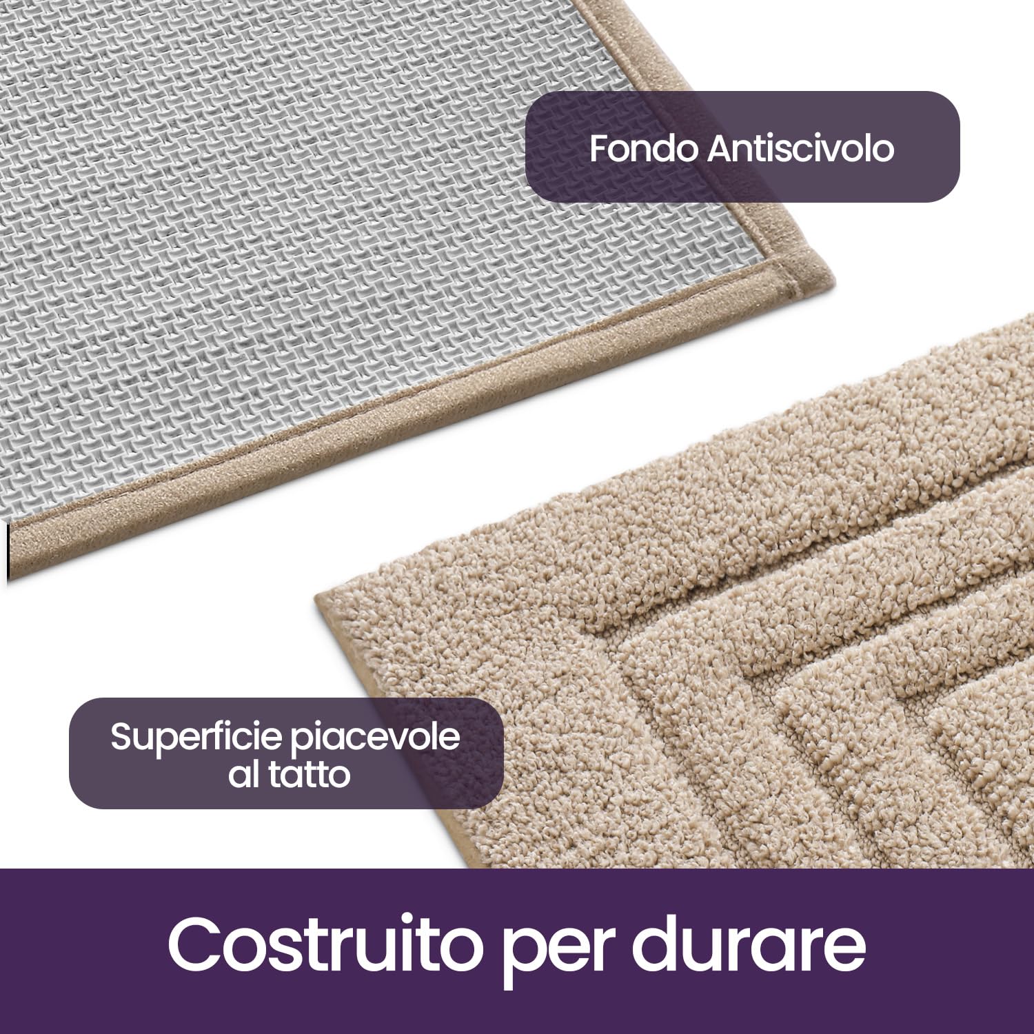 Tappeto Doccia Lavabile Tappeto Bagno 61x152 Cm Tappeto Bagno Microfibra COLOR&GEOMETRY - Antiscivolo E Super Assorbente Tappeto Bagno Assorbente Tappeto Lavabile Lavatrice