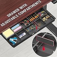 Vista 89 de SHW - Escritorio de pie eléctrico de altura regulable con memoria - 48 x 24 pulgadas, marrón rústico