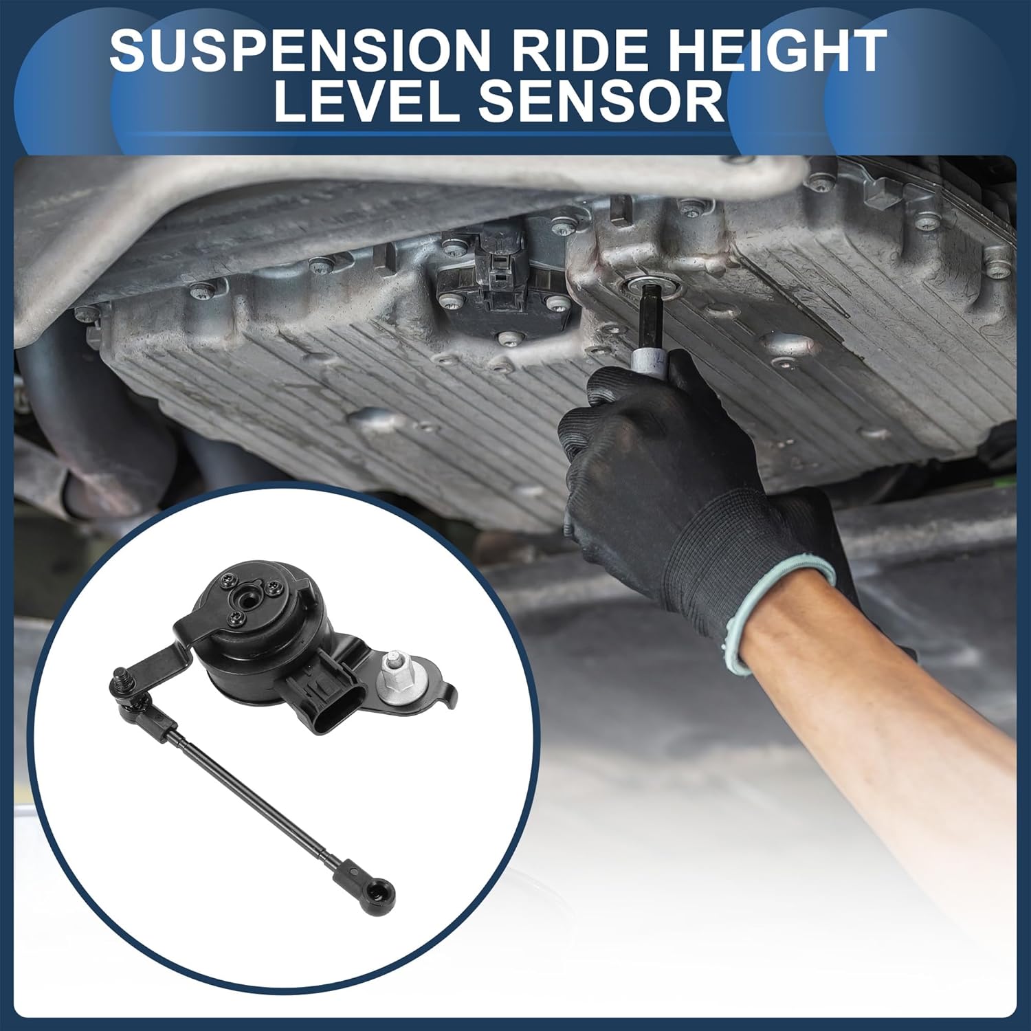 Air Suspension Ride Height Level Sensor, Rear Right Height Level Sensor No.23209128/23209128/22820297/23126644 for Cadillac CTS 2014-2019 Black, 1 Pc