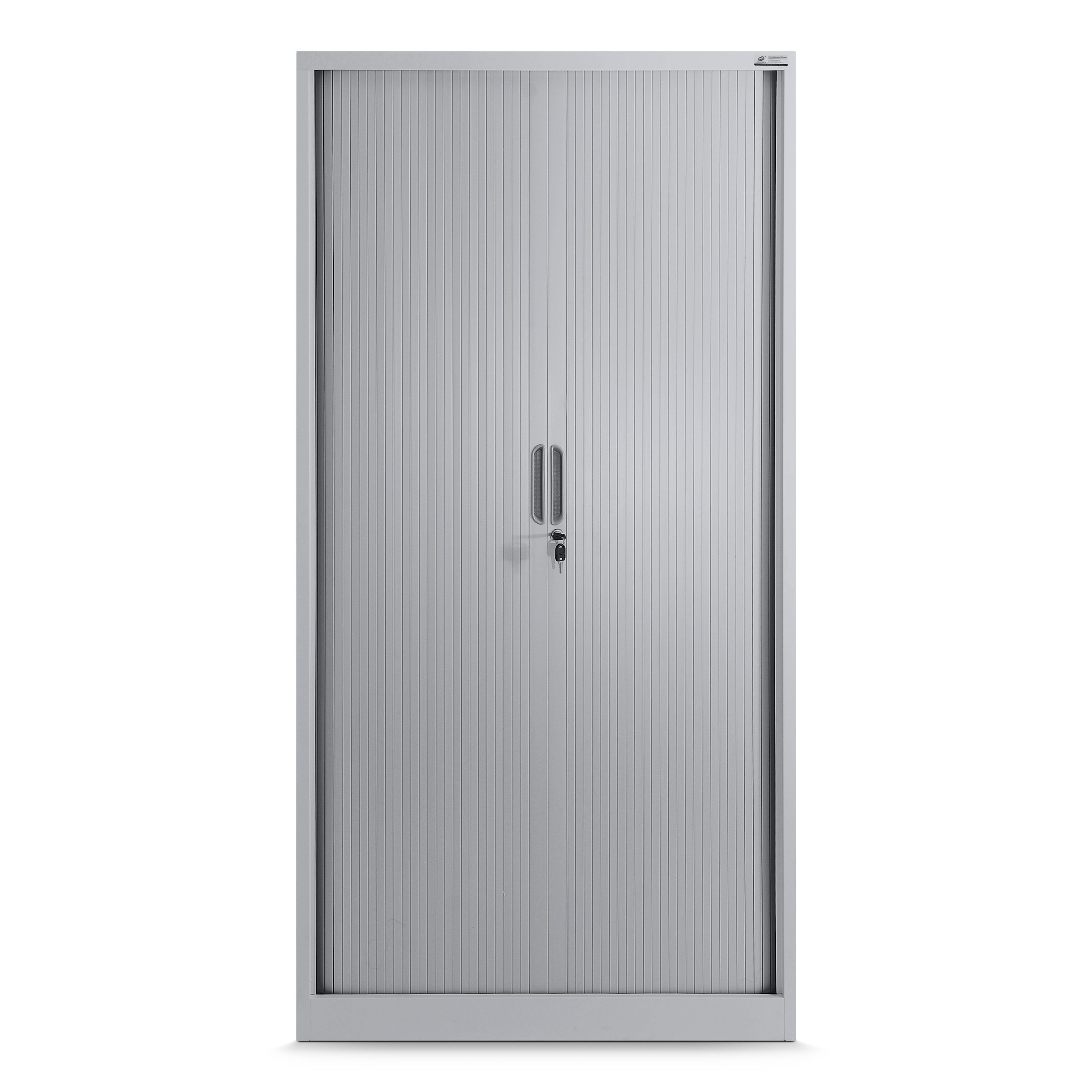 Jan Nowak Armoire Rideaux de Bureau métallique 4 étagères Porte roulante tôle d'acier verrouillable 185 cm x 90 cm x 45 cm (Gris)