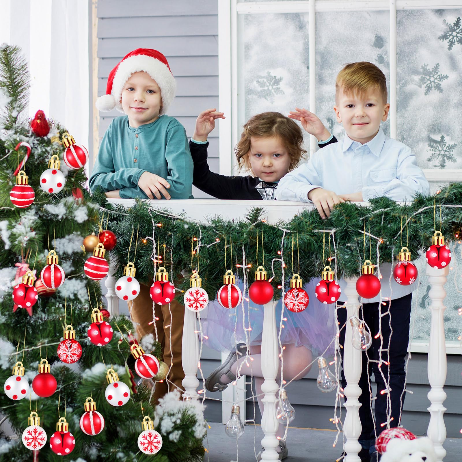 Amazon.com: Liliful 64 Pcs Mini Christmas Ball Ornament 1 Inch