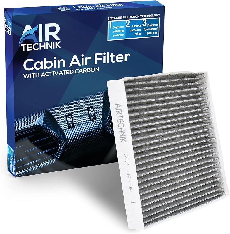 Filtro de cabine AirTechnik CF12160 com carvão ativado para Hyundai e Kia – 1 unidade