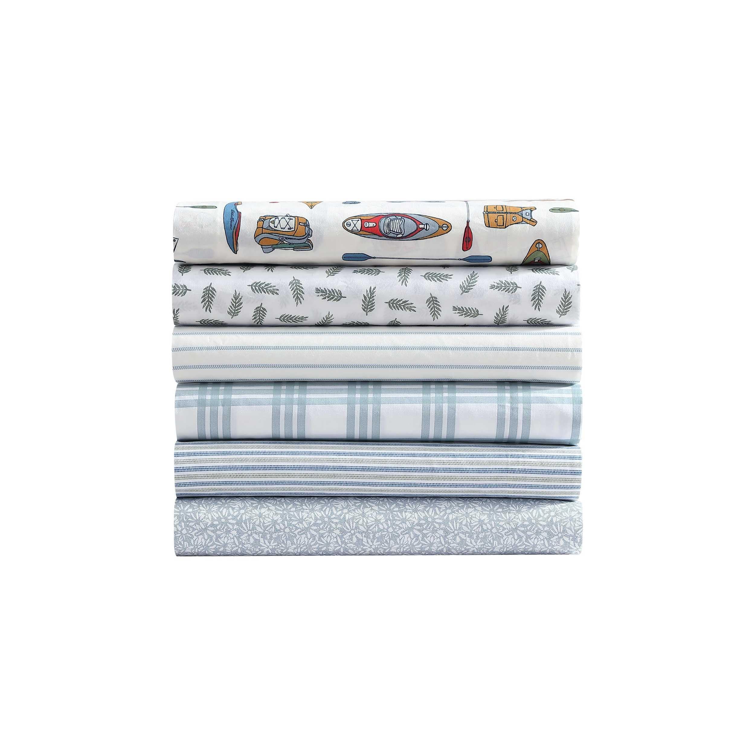 Eddie Bauer Set Di Lenzuola In Percalle Di Cotone 100% - Completo Arden Stripe Grigio Con Federe - Fresco, Traspirante E Comodo