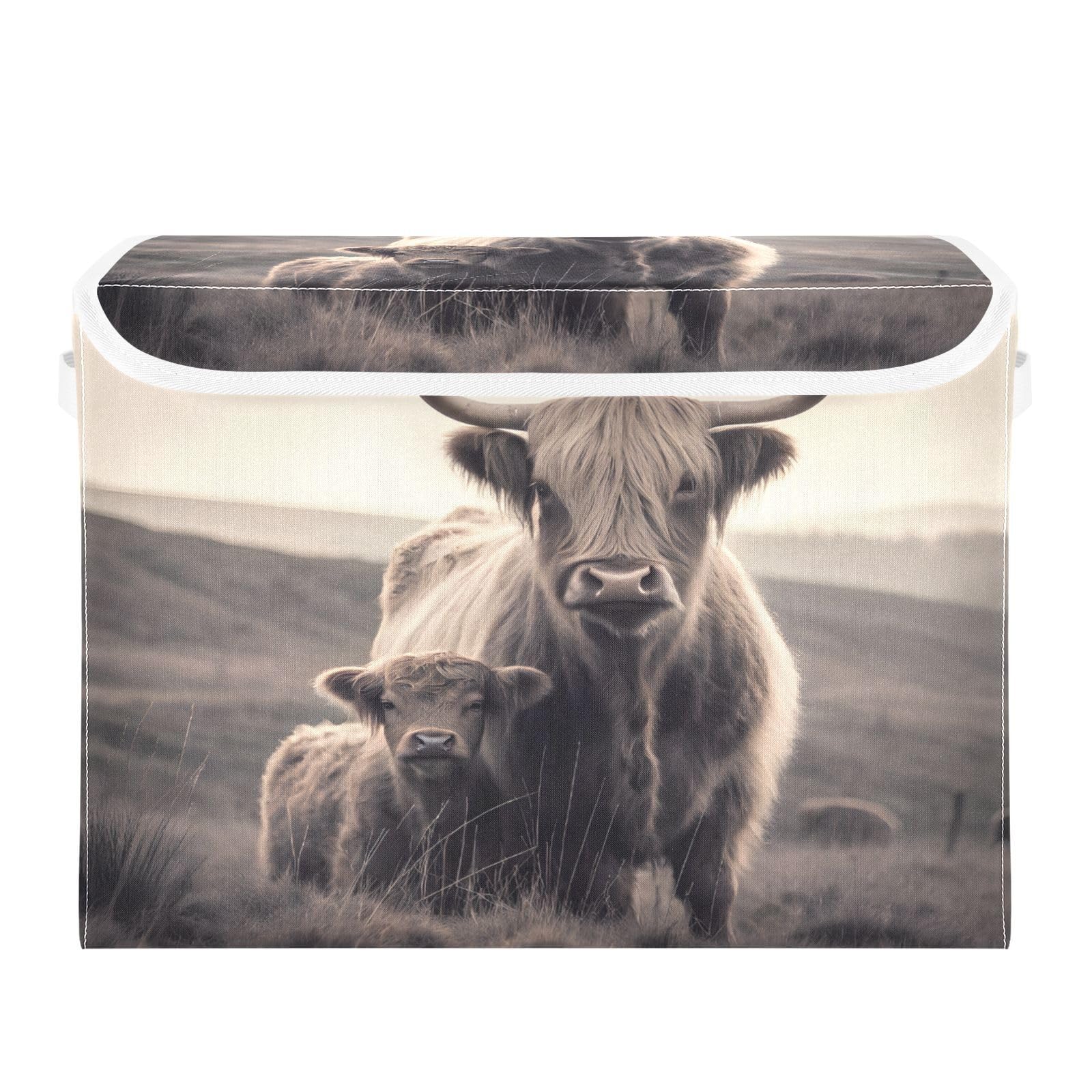 Boîte de rangement en tissu pliable Highland pour organiser une chambre d'enfant