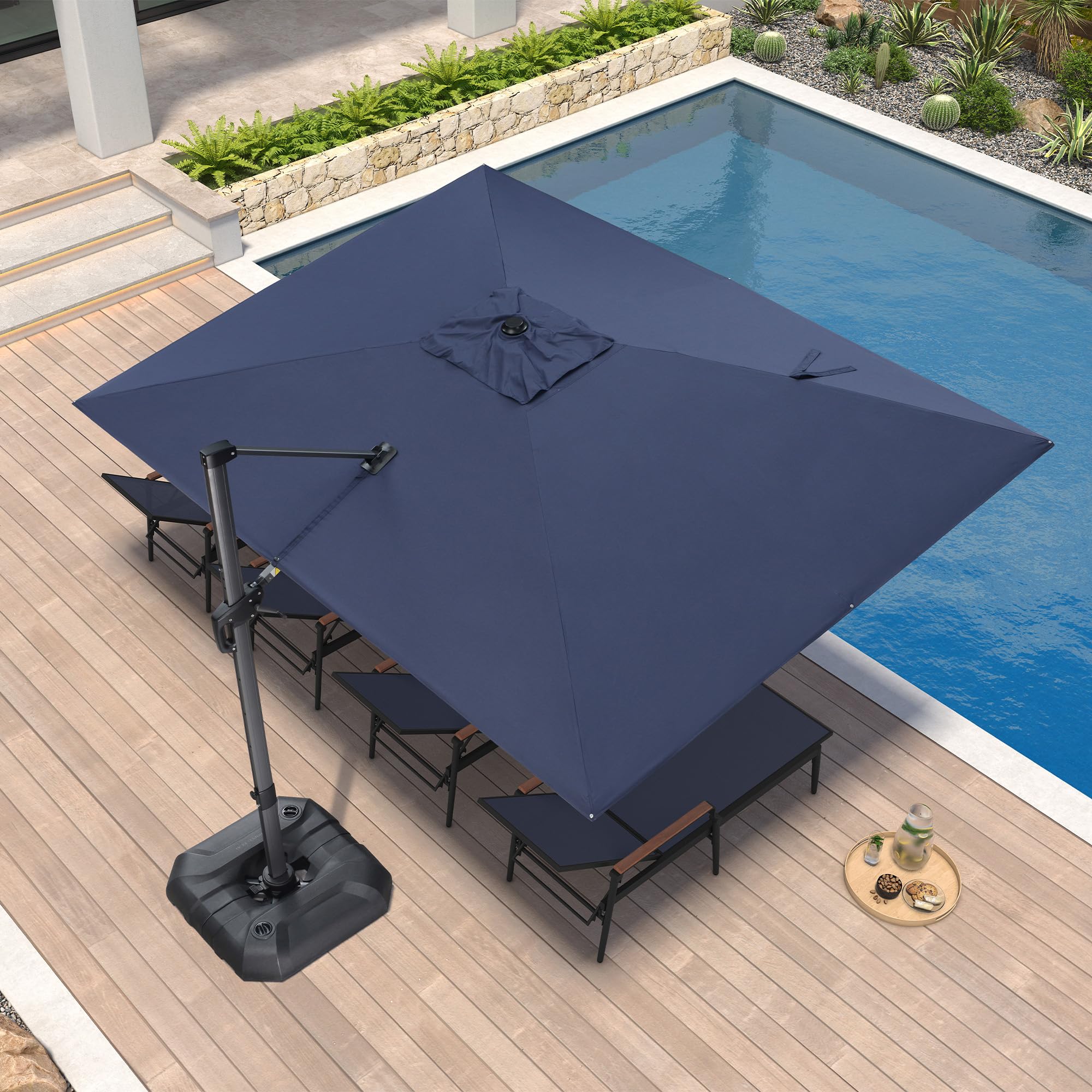cantilever patio umbrella navy blue Amazon.com : PURPLE LEAF 9' X 11.5' Patio Umbrella Outdoor Cantilever  Rectangle Umbrella Aluminum Offset Umbrella with 360-degree Rotation for  Garden Deck Pool Patio, Navy Blue : Patio, Lawn & Garden
