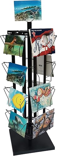 Miniatura 3 de FixtureDisplays® Estante ajustable para tarjetas de felicitación de 4 x 6 a 7 x 5 pulgadas, horizontal vertical. Tamaño del bolsillo: 4.5 a 9.9