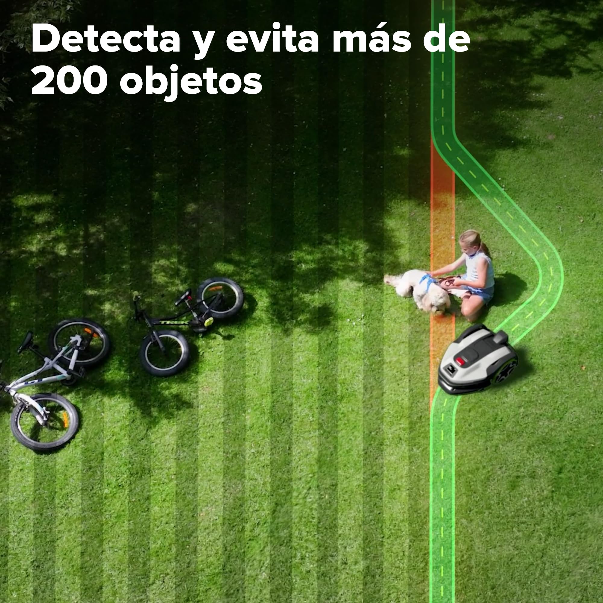 Greenworks C8 Vision+RTK – Cortacésped Robot sin Cable hasta 800 m², Mapeo Automático, Detección de Obstáculos 3D-ToF (Día y Noche), Gestión Multi-Zona Vía App, Garantía del Fabricante 3 Años
