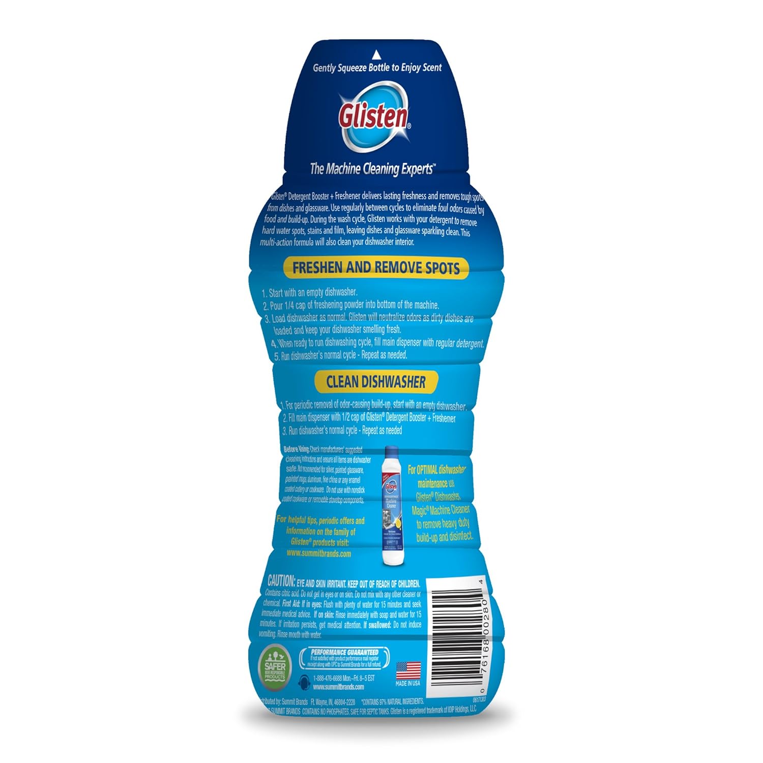 Glisten Dishwasher Detergent Booster and Freshener 2-Pack and Disposer Care Foaming Cleaner, Lemon Scent