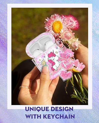 Miniatura 5 de Coralogo Funda para Airpods de 21 generación - Quicksand Liquid Kawaii Cute Mujer Girl Women Sparkle Glitter Bling Bling Bling Purple Animal Pretty