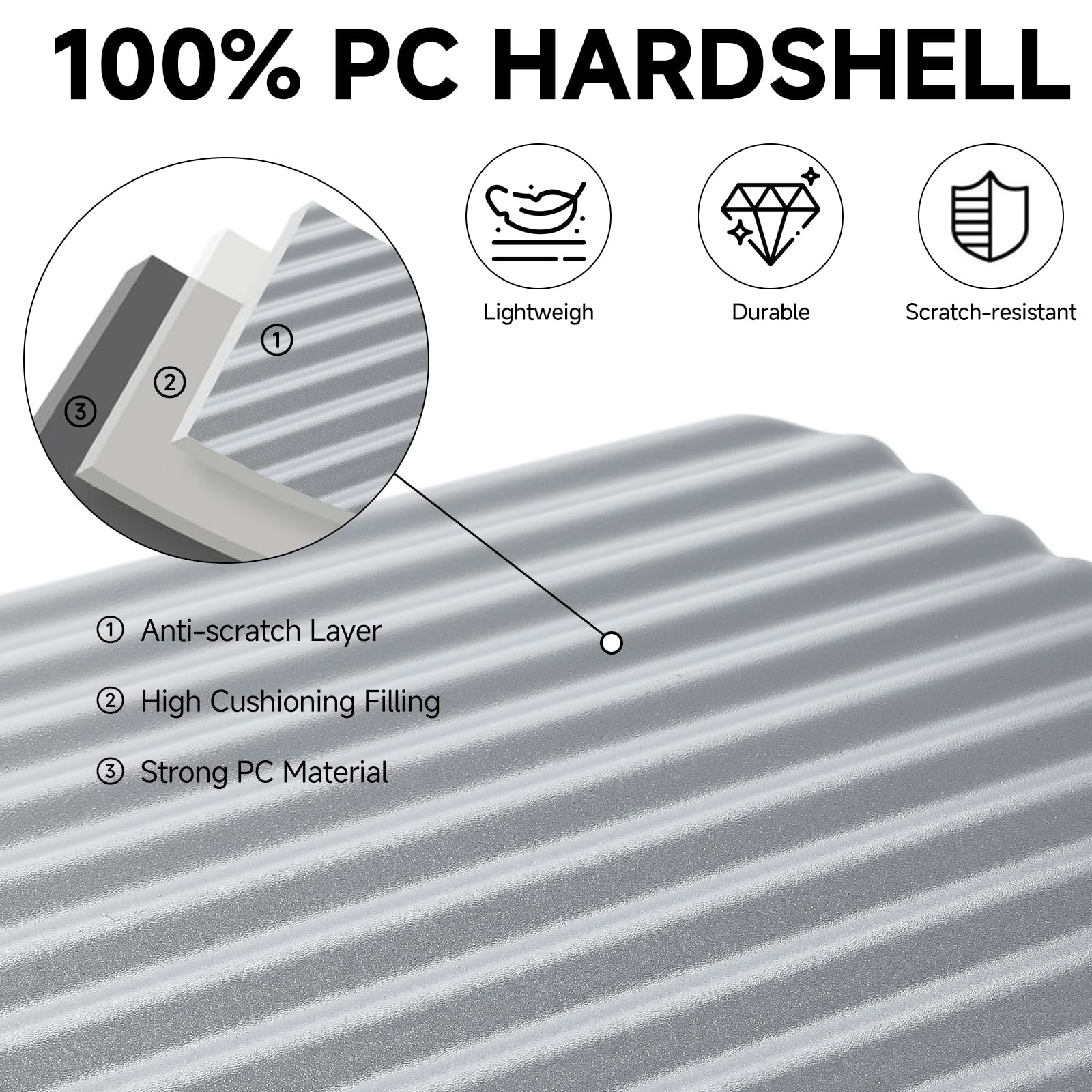 Sea choice Set di 2 Valigie Trolley in PC Bagaglio a Mano Set 2 Pezzi Valigie Rigide con 4 Doppie Ruote a 360° et Chiusura TSA 55cm/78cm con Ricarica USB, Porta bicchieri