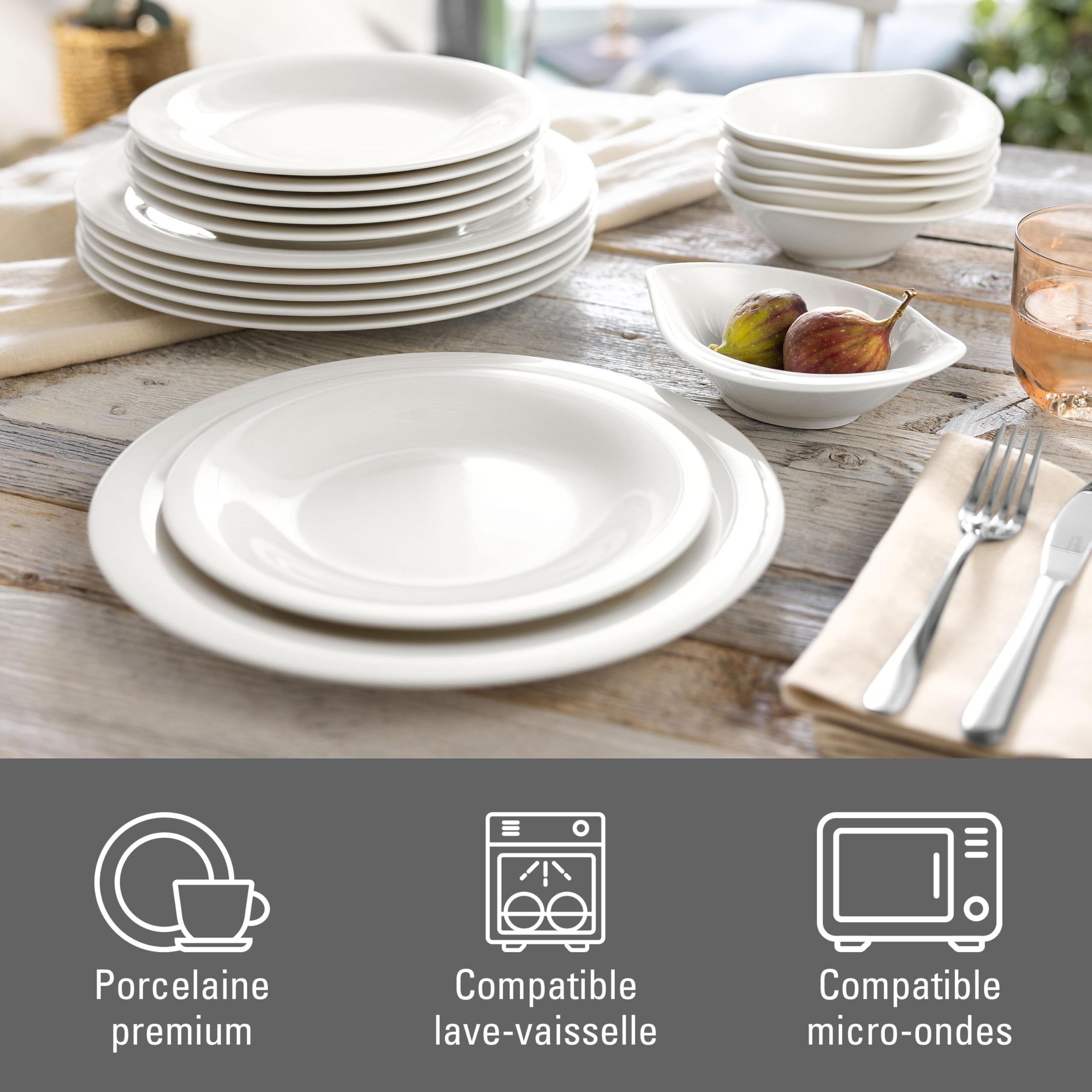 like. by Villeroy & Boch Essential White Set de dîner, 18 pièces EC