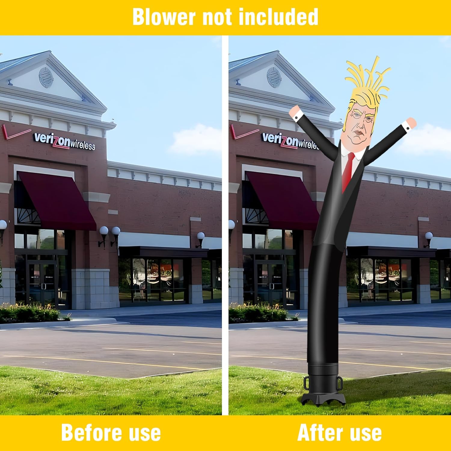 20FT Tall Inflatable Tube Man (18''Diameter) Wacky Wavy Dancing Guy for Outdoor Decoration Advertising Business Promotion - Black (Blower Not Included)
